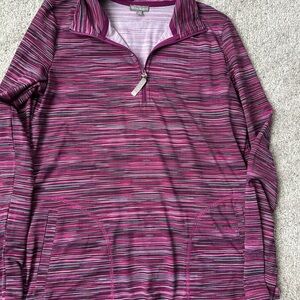 Talbot’s women’s activewear Pink and Purple Striped Quarter-Zip Pullover